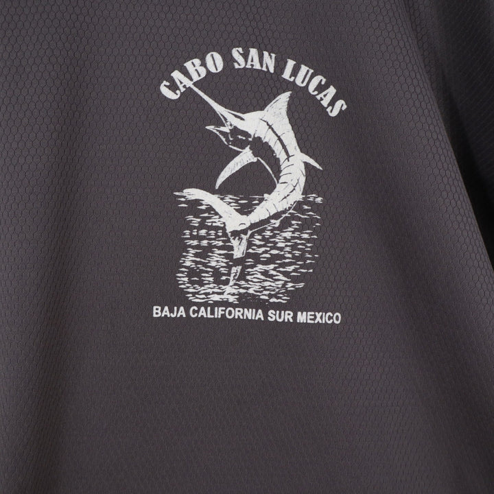 Unbranded Performance Shirt Mens XXL Cabo San Lucas Marlin Gray Graphic