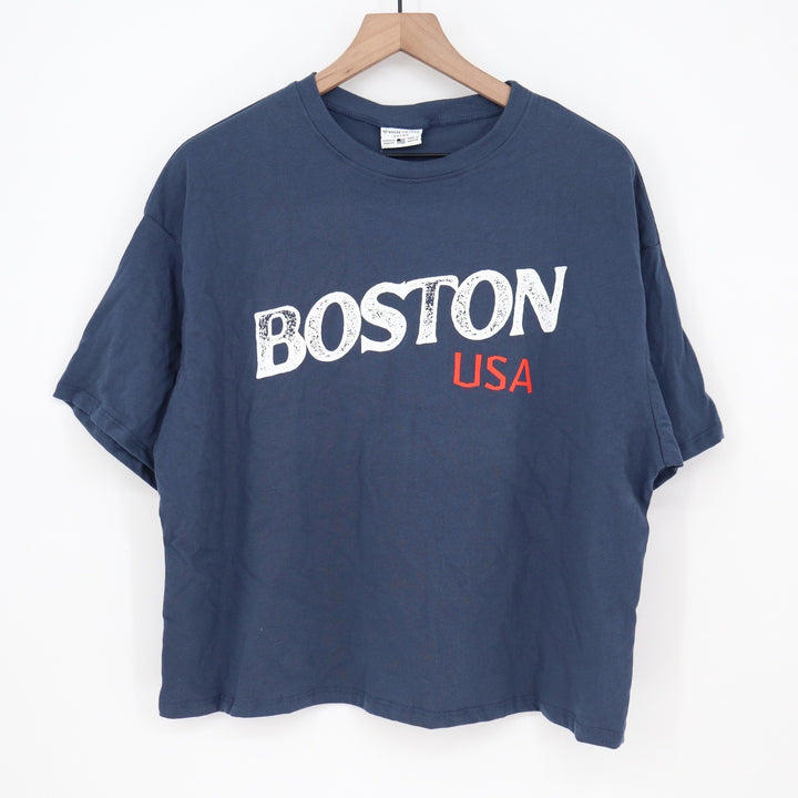 Where I'm From Boston USA Easy Tee Navy Blue Graphic T-Shirt Mens Large NEW