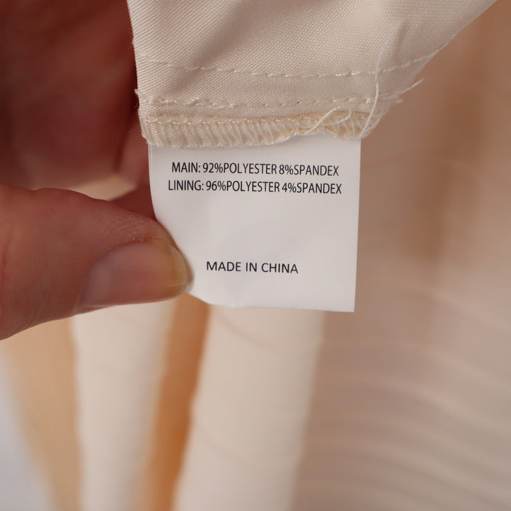 Showpo Loretta Midi Dress Cream Lace Up Back Bustier Pleated Strapless Size 4