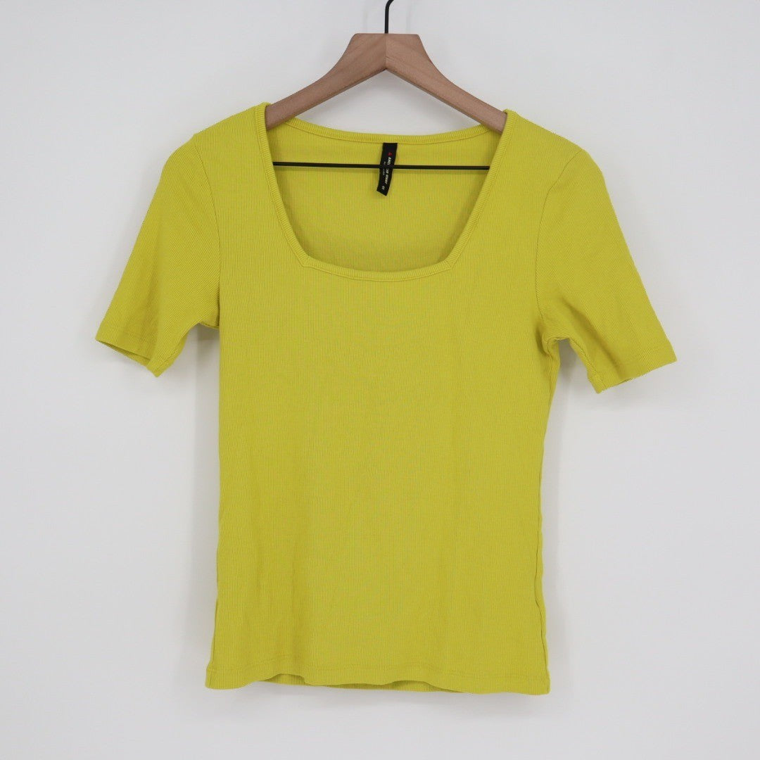 American Giant Women's Luxe Rib Square Neck Tee Size S Made In USA