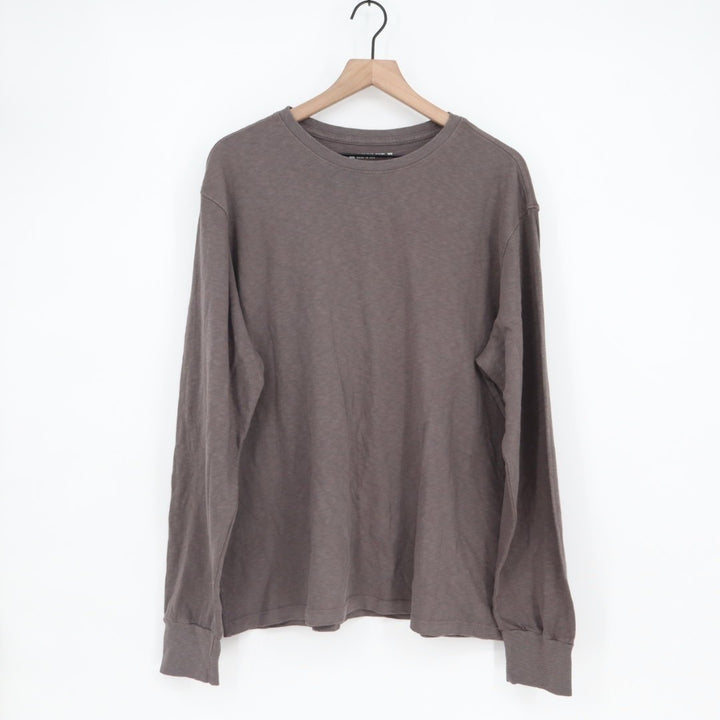 American Giant Premium Slub T-Shirt Mens XL Gray Cotton Crew Neck Long Sleeve