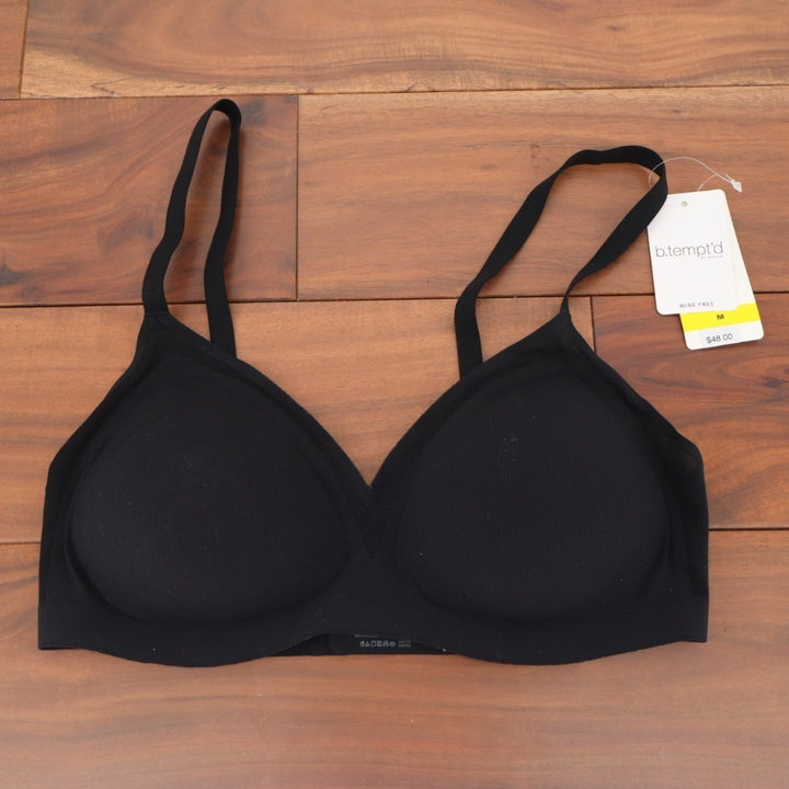 B. Tempt'd by Wacoal B. Wow'd Modern Wire Free Bra Medium Black Adjustable Strap
