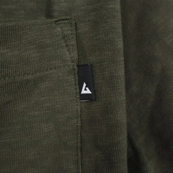 American Giant Premium Slub Shirt Mens L Olive Green Cotton Back Yoke Button Up