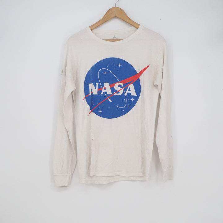 Aldrin Family Foundation NASA Long Sleeve Graphic Tee White Small Space Shuttle