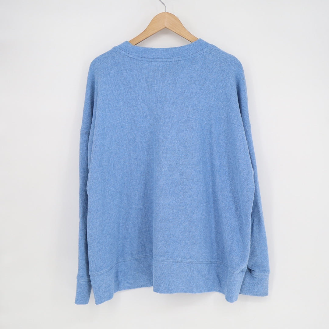 Aerie Sweatshirt Womens Large Blue Beach Fleece Long Sleeve Crew Neck Pullover