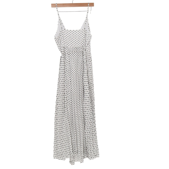 Express Polka Dot Wrap Midi Dress White Black Sleeveless Spaghetti Strap Medium