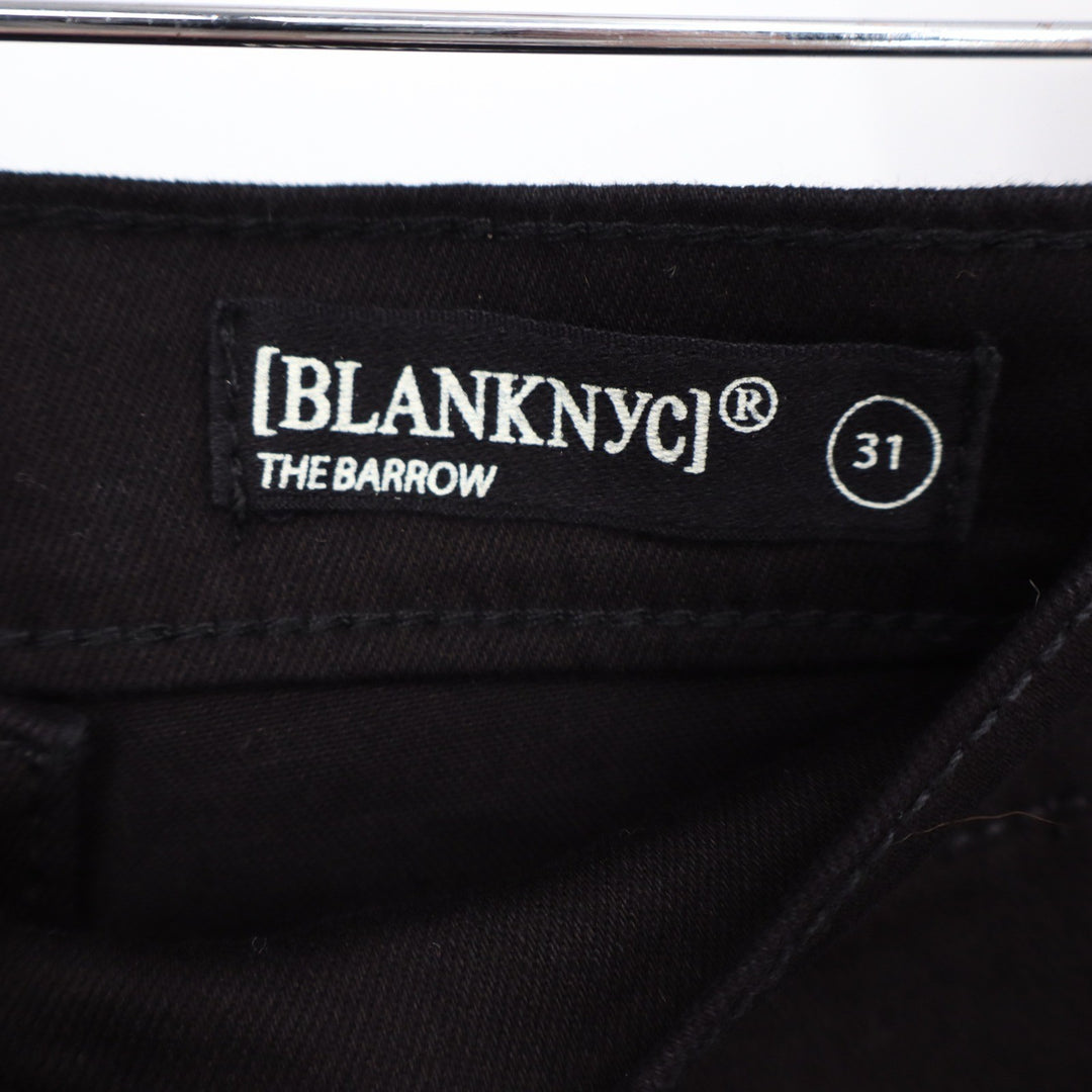 BlankNYC The Barrow Black High Rise Button Fly Raw Hem Denim Shorts Size 31