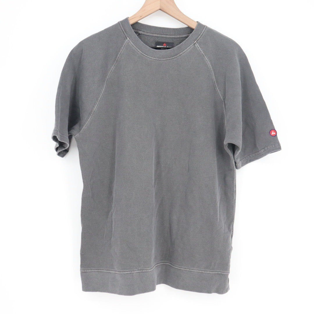 American Giant Crewneck Short Sleeve Sweatshirt Charcoal Gray Size M Made in USA