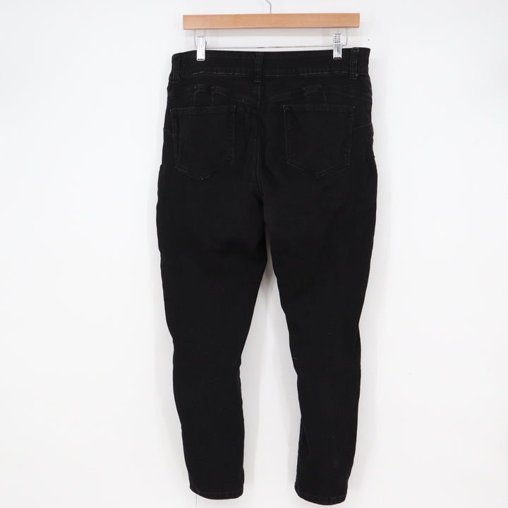 Sandpiper Petite Womens Black Skinny Jeans Size 14P High Rise Stretch Denim