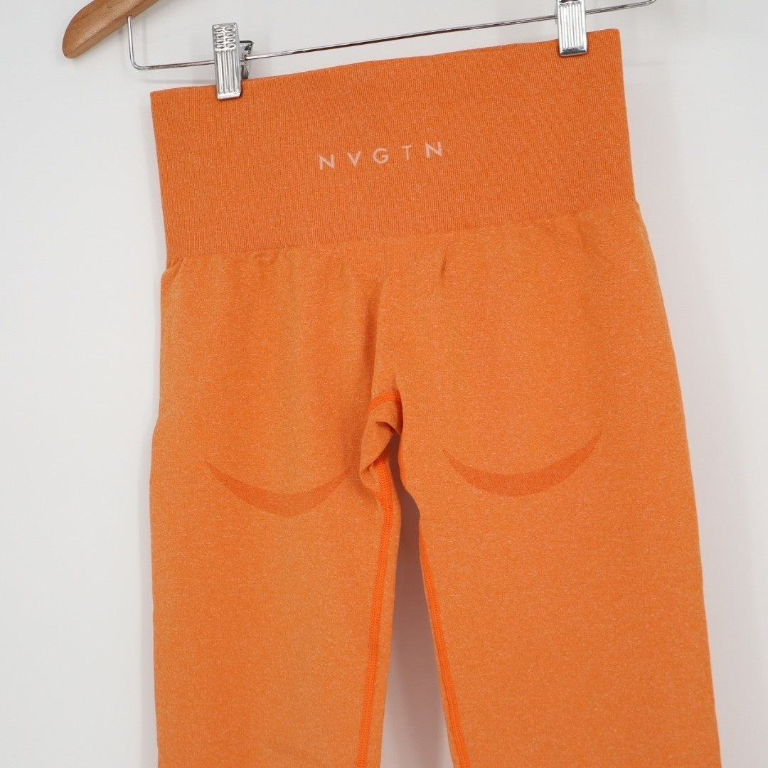 NVGTN Seamless Contour Leggings Womens Small Orange Stretch High Waist Skinny