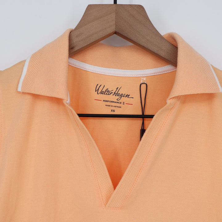 Walter Hagen Womens P11 Sleeveless Johnny Polo Shirt Peach Fuzz XS