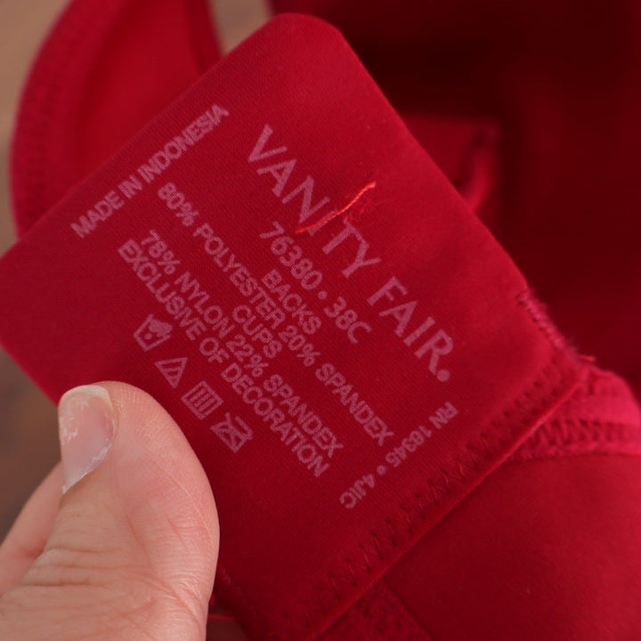 Vanity Fair Beauty Back Smoothing Underwire Bra Red 76380 Size 38C NEW