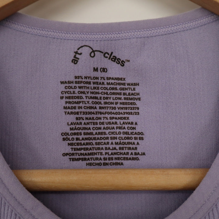 Art Class Girls Ribbed Seamless Crop Top Purple Short Sleeve Size M 8