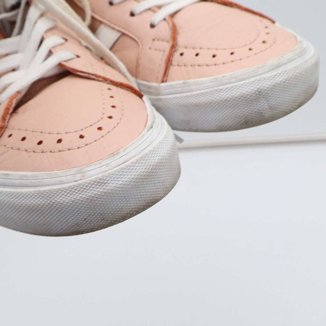 Vans Sk8-Hi Leather High Top Sneakers Peach Pink Womens 7