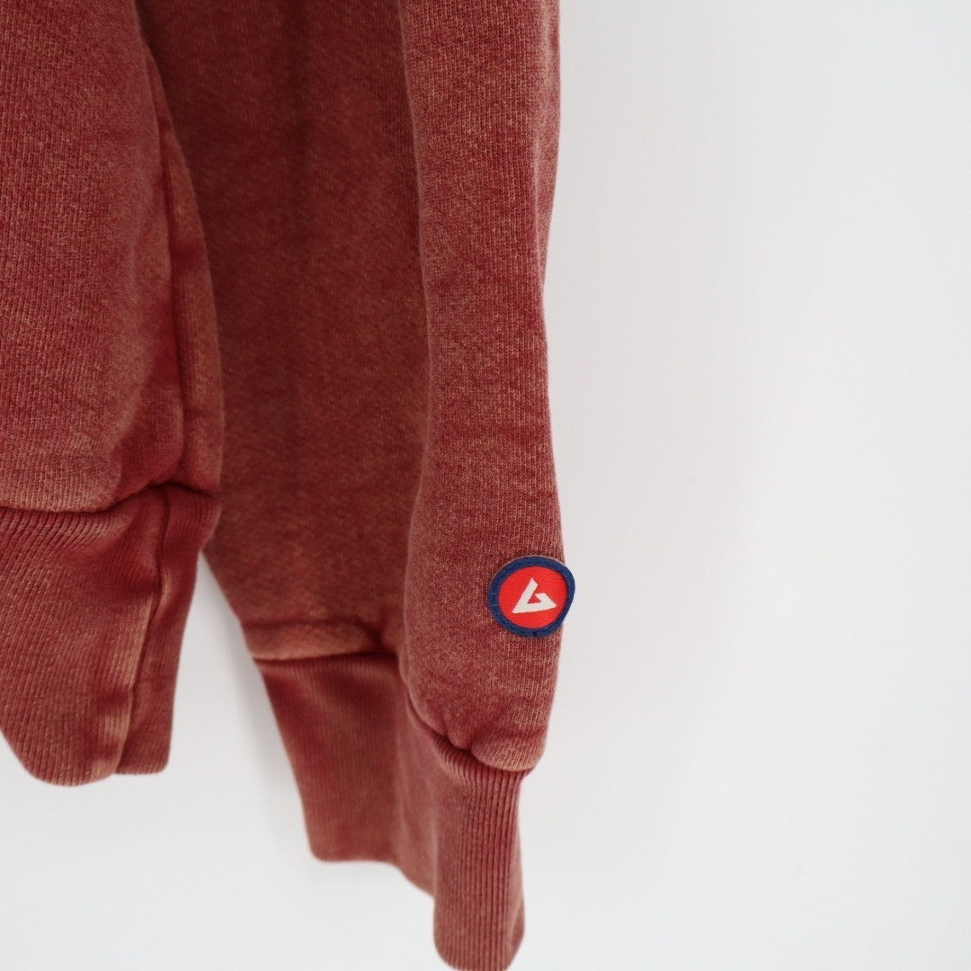 American Giant Hoodie Mens Large Red Logo Fleece Lined Cotton Kangaroo Pocket
