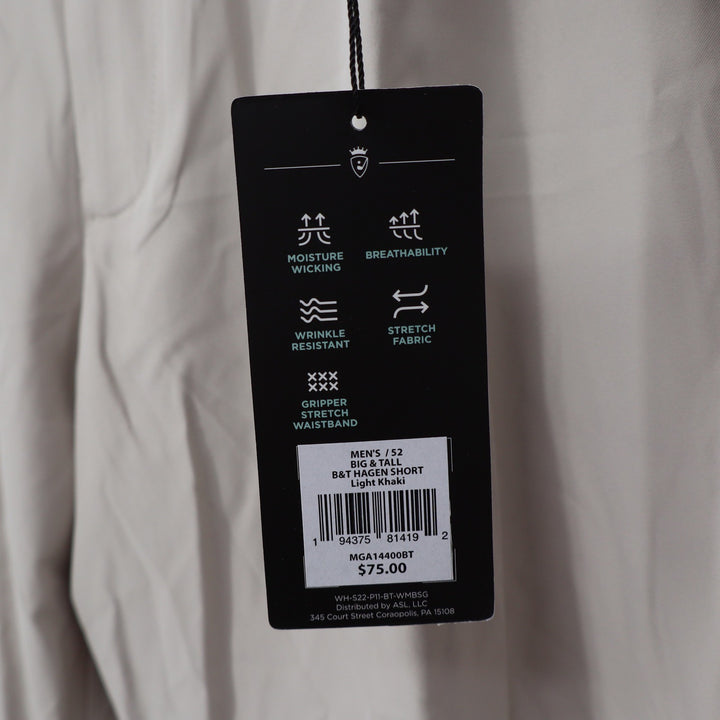 Walter Hagen Perfect 11 Golf Shorts Mens 52 Big & Tall Khaki