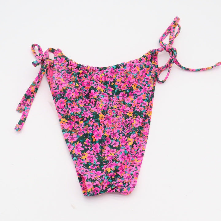 Wild Fable Bikini Bottom Womens S Side Tie Pink Floral High Leg Excellent