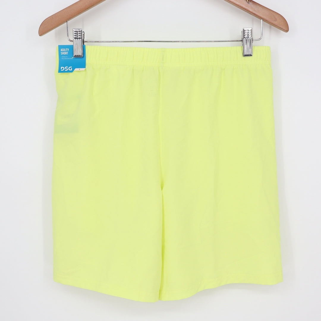 DSG Boys Agility Short XL Light Lime Neon Yellow Moisture Wicking