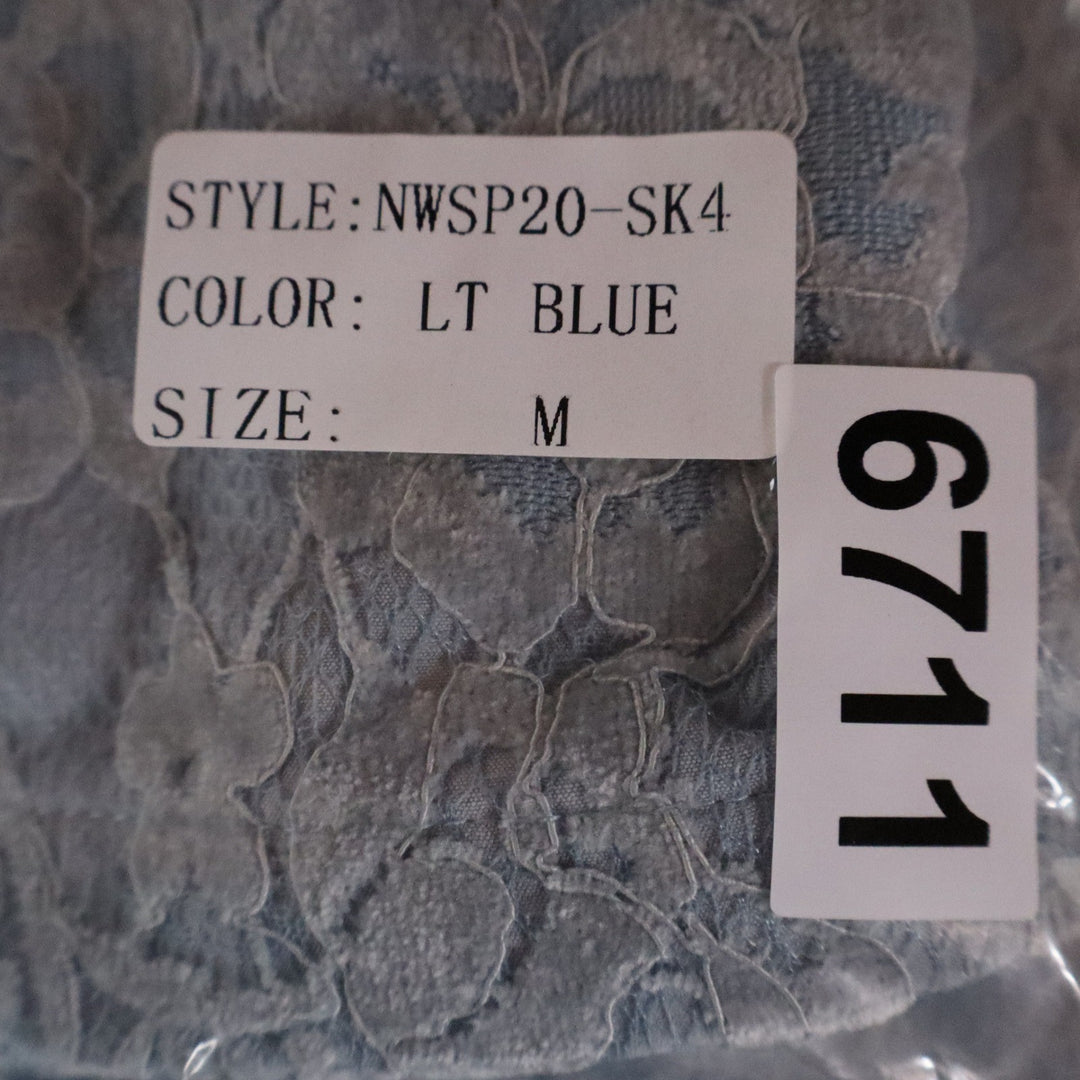 Naked Wardrobe The Statement Light Blue Floral Lace Mini Skirt M
