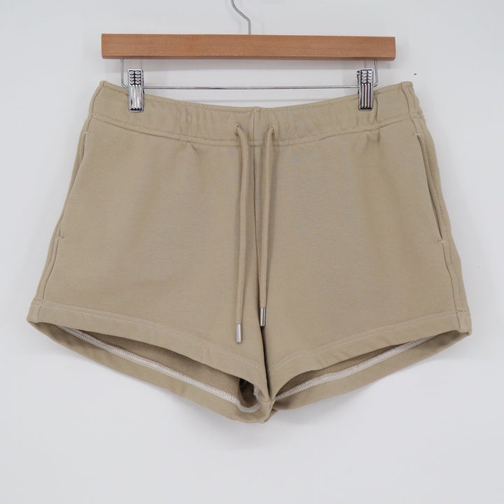 Athleta Womens Tan Khaki Cotton Blend Drawstring Sweat Shorts Size M