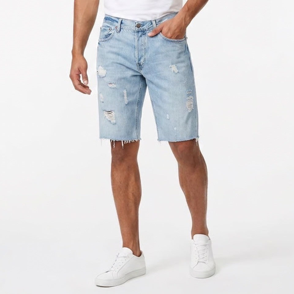 Abercrombie & Fitch Shorts Mens 36 Distressed Denim Light Blue Jorts Good