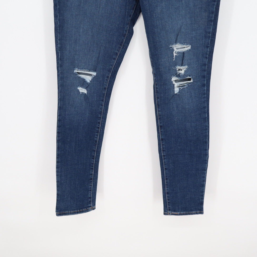 Levi Strauss 721 High Rise Skinny Jeans Dark Wash Distressed Size 31