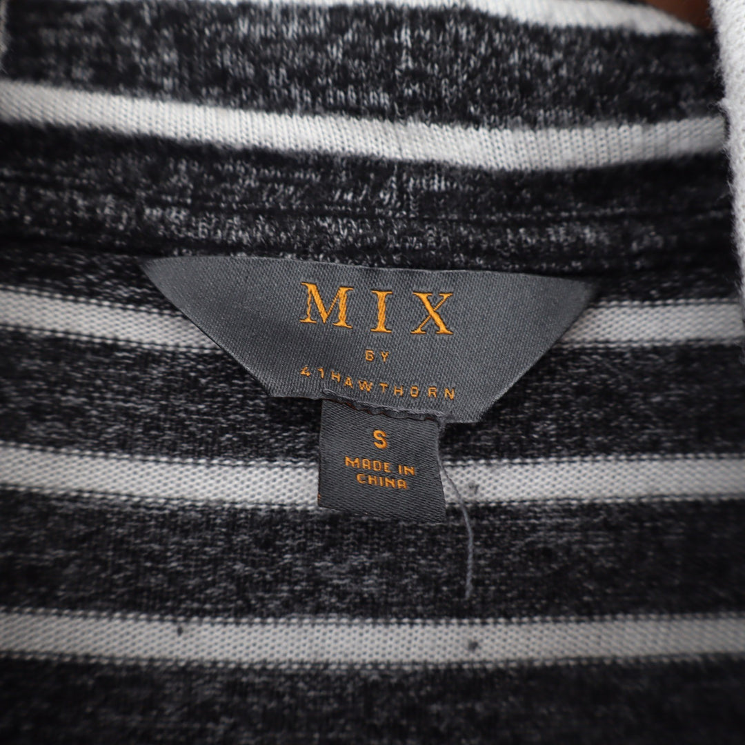 Mix by 41 Hawthorn Top Women's S Gray Striped Cowl Neck Excellent