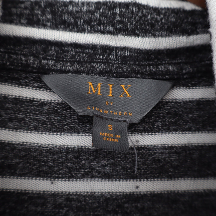 Mix by 41 Hawthorn Top Women's S Gray Striped Cowl Neck Excellent