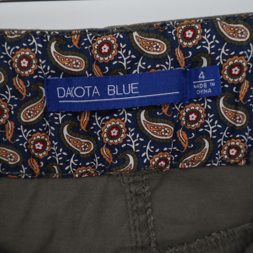 Dakota Blue Womens Olive Green Cargo Shorts Utility Paisley Trim Size 4