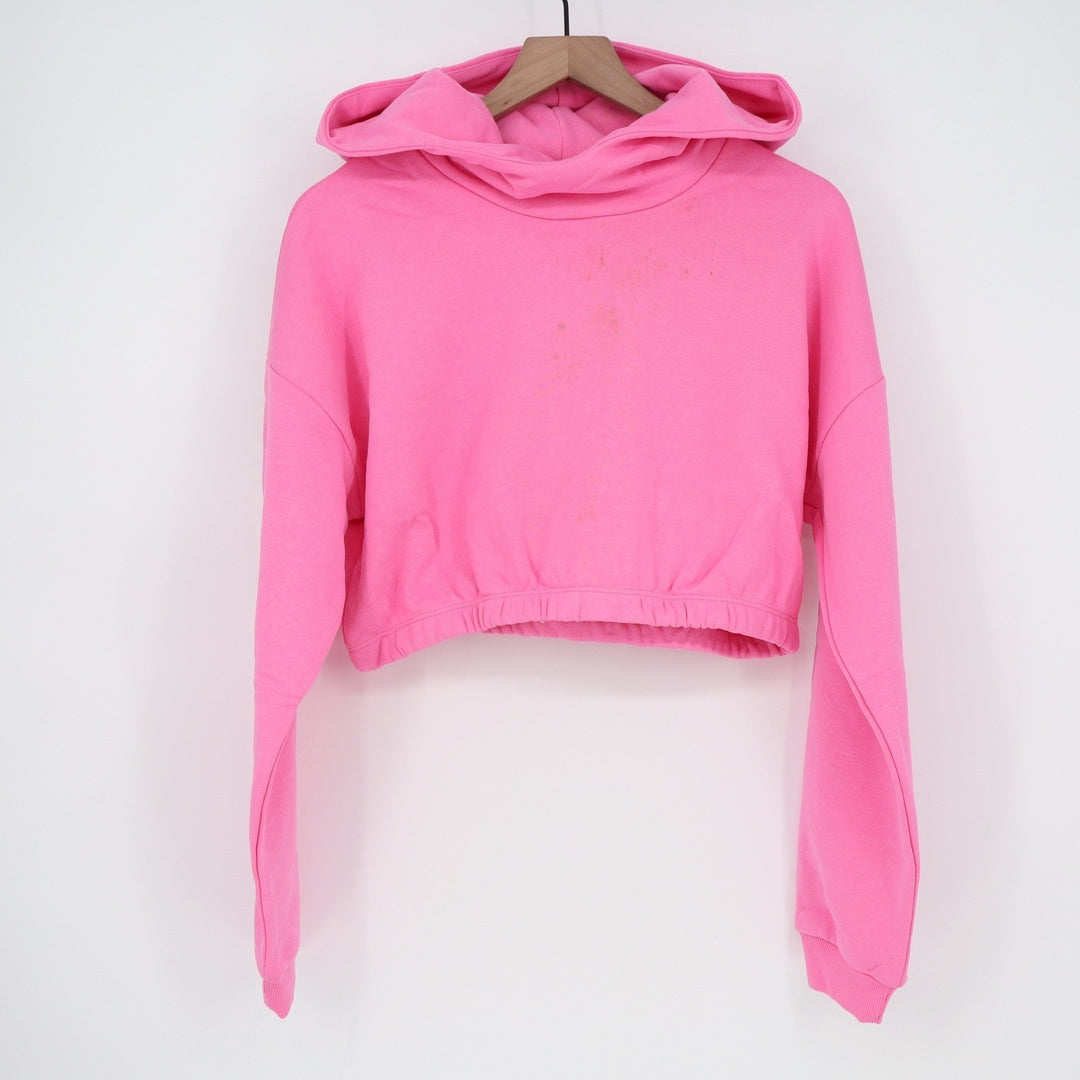 Naked Wardrobe Pink Cropped Hoodie Sweatshirt XL Women's