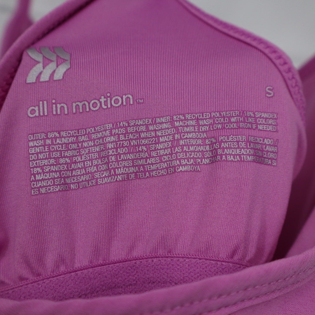 All in Motion Pink Racerback Athleisure Dress Built in Bra Athletic Size S
