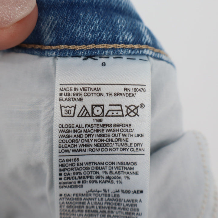 Old Navy Boyfriend Mid-Rise Distressed Light Wash Jeans Womens Size 8 Raw Hem