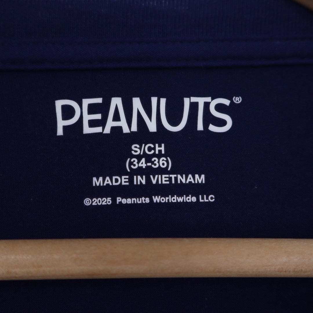 Peanuts Snoopy Season Navy Blue Long Sleeve Graphic Tee Shirt Small