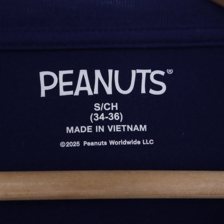 Peanuts Snoopy Season Navy Blue Long Sleeve Graphic Tee Shirt Small