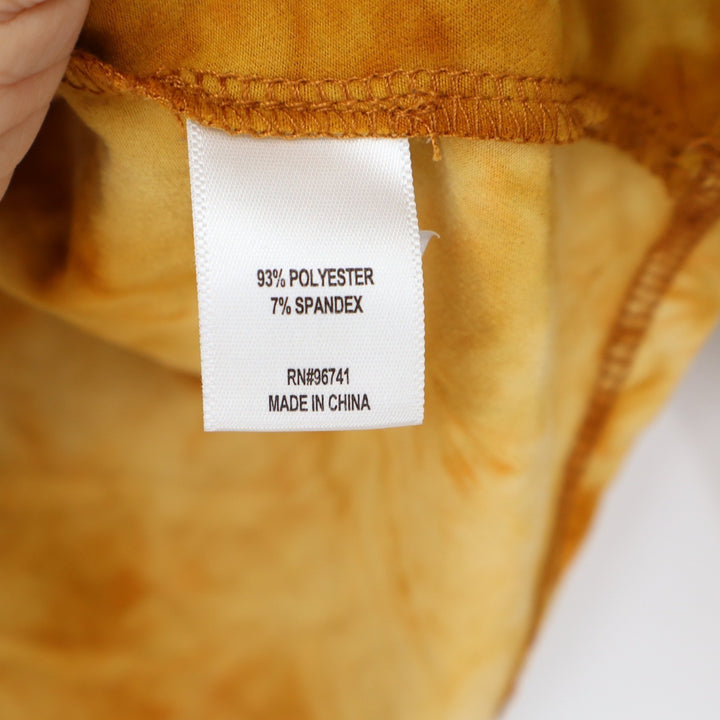 Belle du Jour Mustard Yellow Tie Dye Front Twist Long Sleeve Top Large