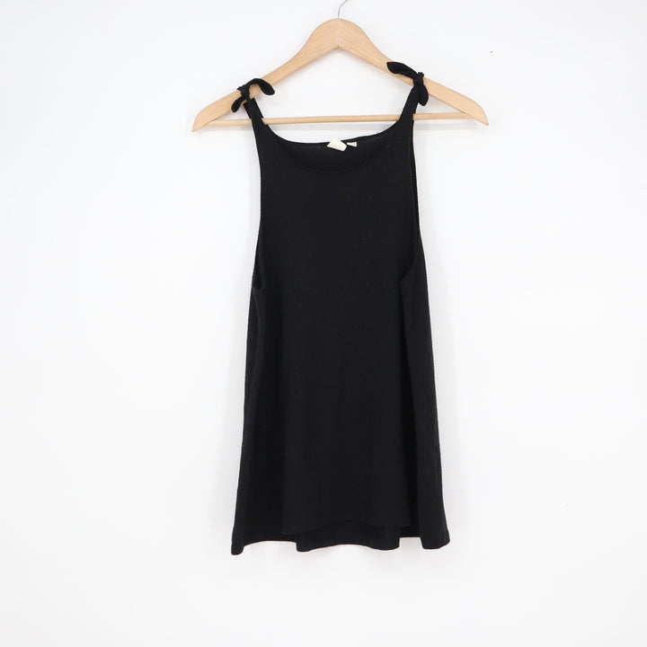GAP Womens Black Tie Shoulder Sleeveless Knit Tank Top XS Solid High Neck