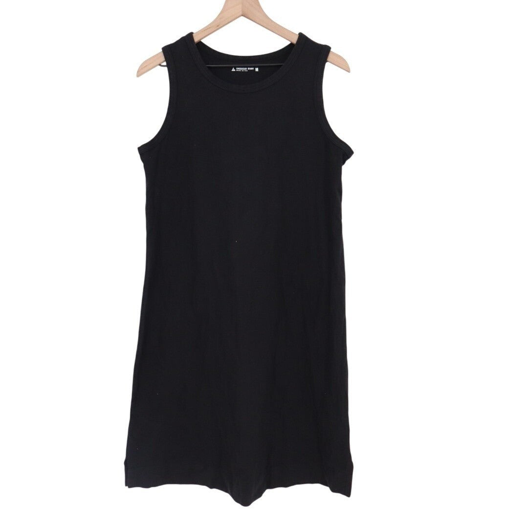 American Giant Tank Dress Womens Medium Black Cotton Round Neck Everyday Wear