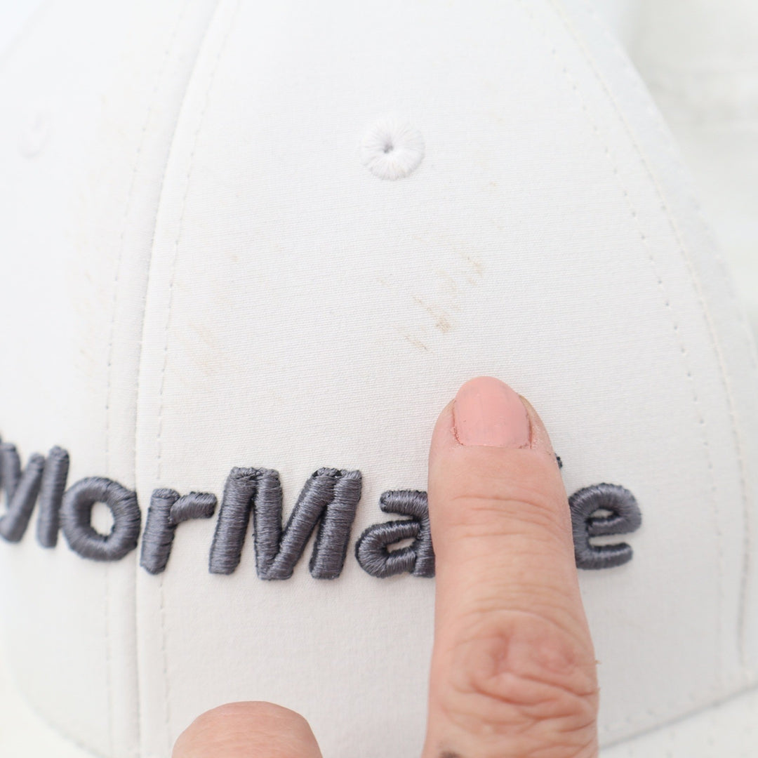 TaylorMade Golf Hat White Adjustable Hook and Loop Performance Baseball Cap OSFA