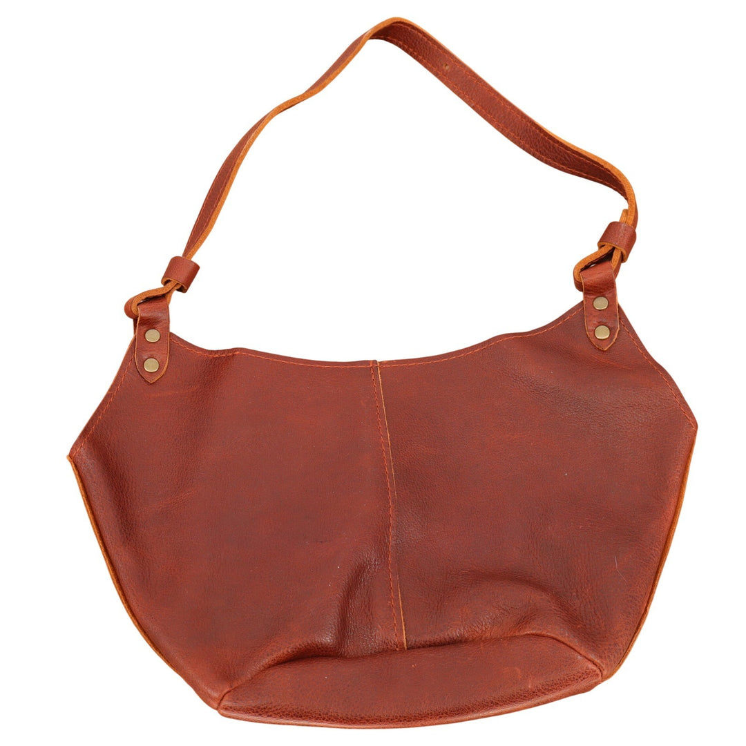 Portland Leather Goods Cognac Brown Full Grain Leather Shoulder Bag Hobo Purse