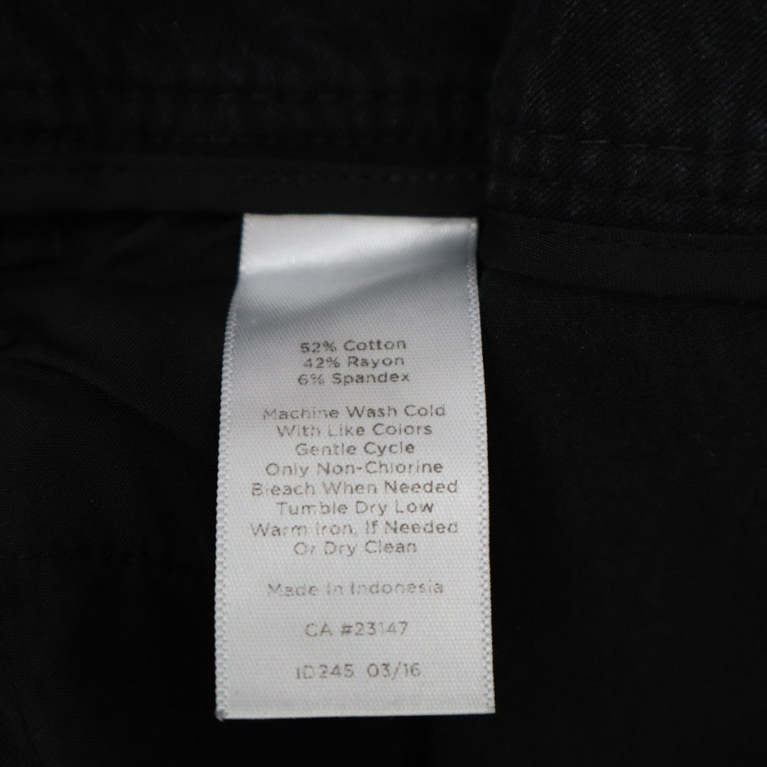 Talbots Chatham Ankle Pants Womens 14 Black Cotton Stretch Welt Pockets Straight