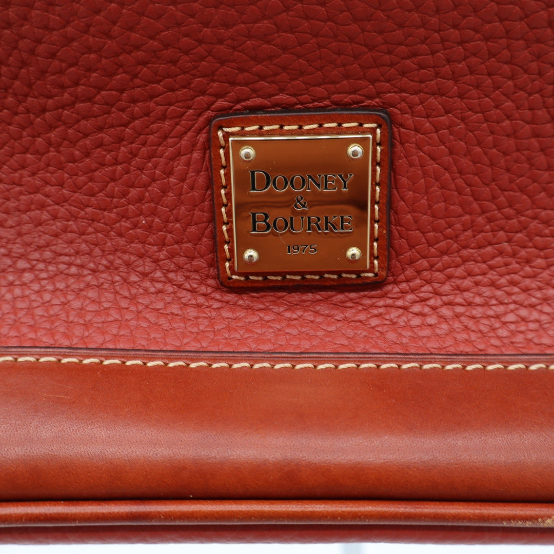 Dooney & Bourke Satchel Womens Medium Zip Zip Pebbled Leather Orange Excellent