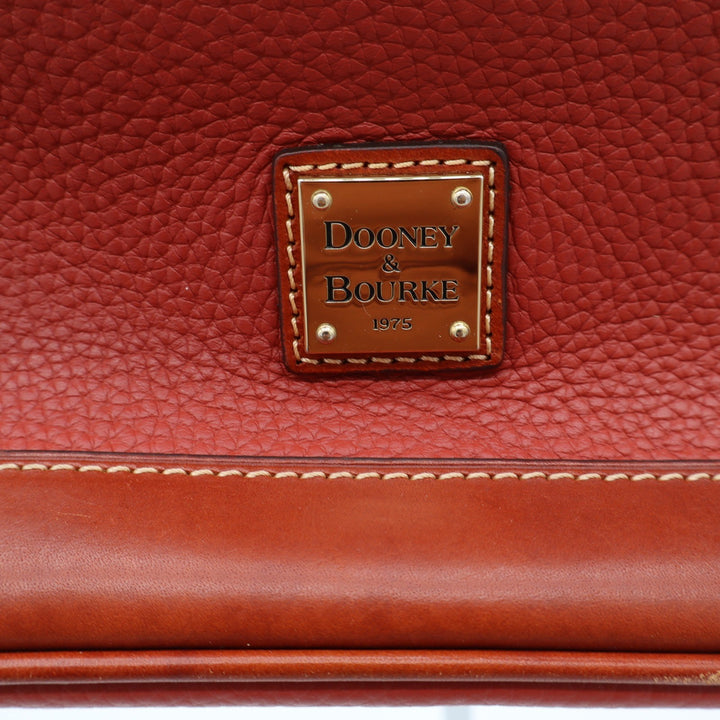 Dooney & Bourke Satchel Womens Medium Zip Zip Pebbled Leather Orange Excellent