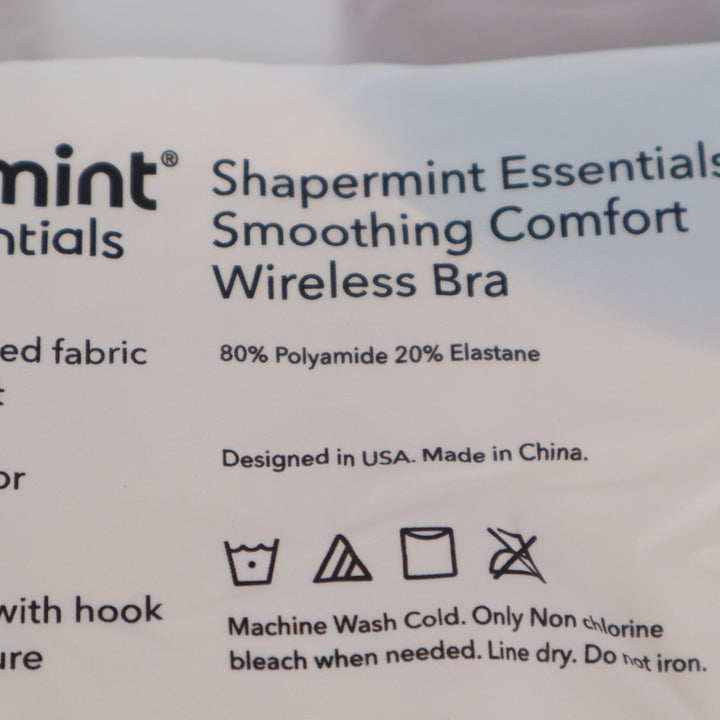 Shapermint Essentials Smoothing Comfort Wireless Bra Large Chai Adjustable Strap