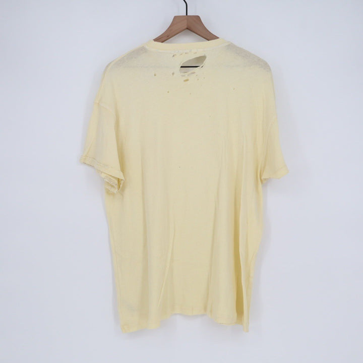 We The Free Distressed Cream Yellow Oversized Pocket Tee T Shirt Medium