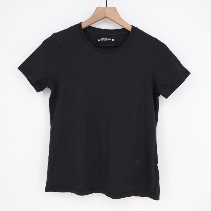 American Giant Classic Black Cotton Crew Neck T Shirt Made in USA XS