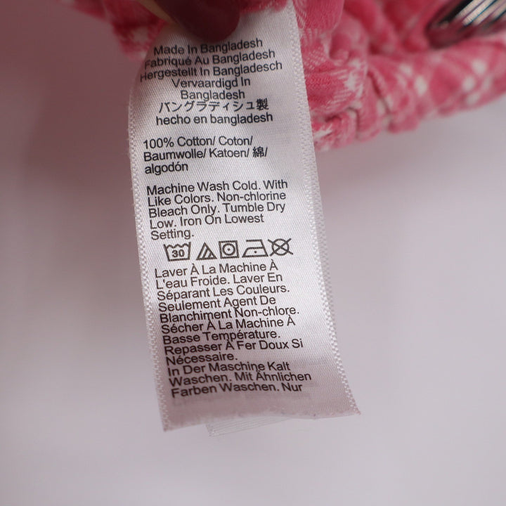 J.Crew Pink White Plaid Cotton Pajama Pants Drawstring Sleep Bottoms Womens M