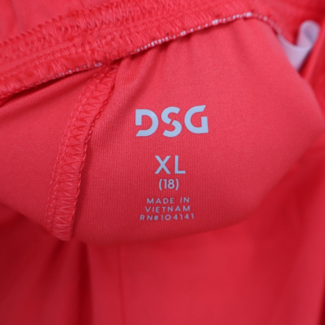 DSG Boys All Sport Shorts XL 18 Cabana Coral Pure White Moisture Wicking