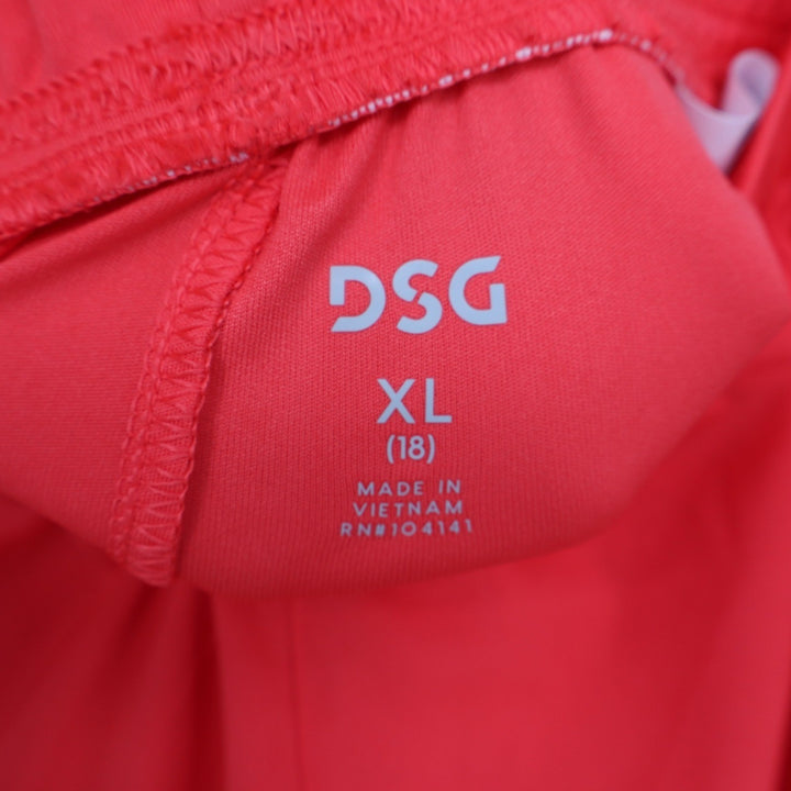 DSG Boys All Sport Shorts XL 18 Cabana Coral Pure White Moisture Wicking