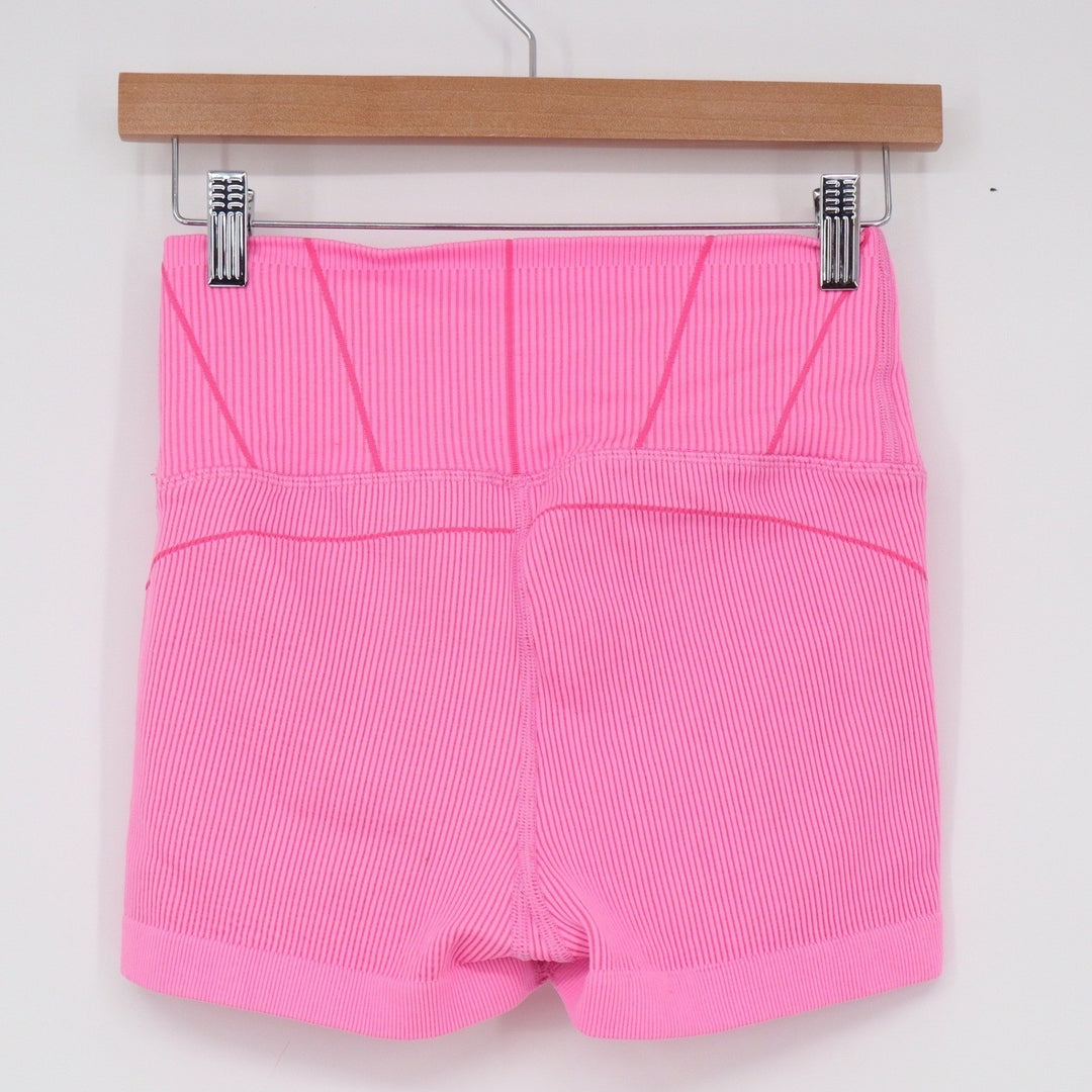 OFFLINE by Aerie Neon Pink Ribbed High Waisted Bike Shorts Medium