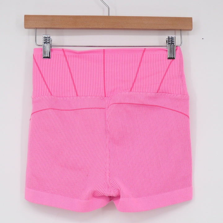 OFFLINE by Aerie Neon Pink Ribbed High Waisted Bike Shorts Medium